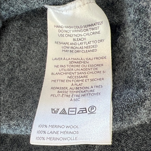 Anthropologie Pilcro merino wool Charcoal Gray Women's Button up cardigan sz L - Picture 7 of 8